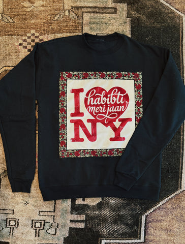 Cafe Habibti x HafandHaf Cut & Sewn Black Sweatshirt!