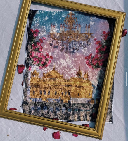 Golden Temple Velvet Print
