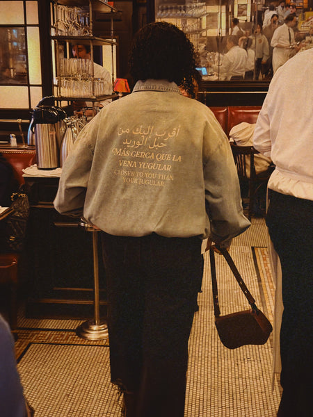 "Closer Than Your Jugular" Vintage Wash Full-Zip Denim Jacket