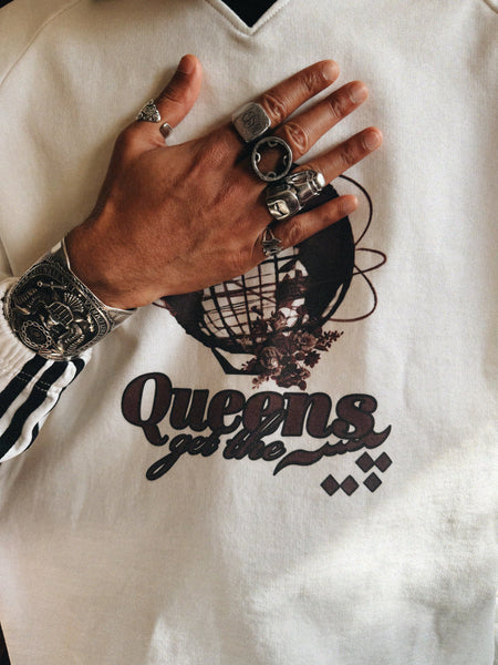 "Queens Get the Paisa" Soccer Jersey Sweatshirt